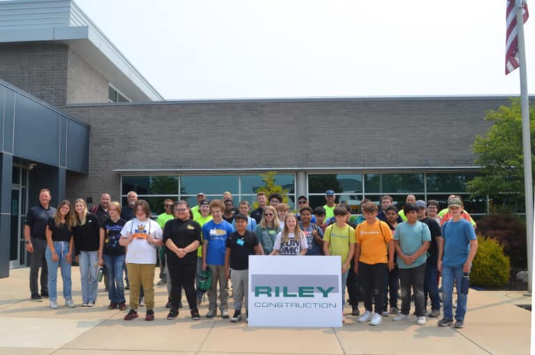 KUSD Building Trade Careers Summer Camp Group Photo at Riley Construction