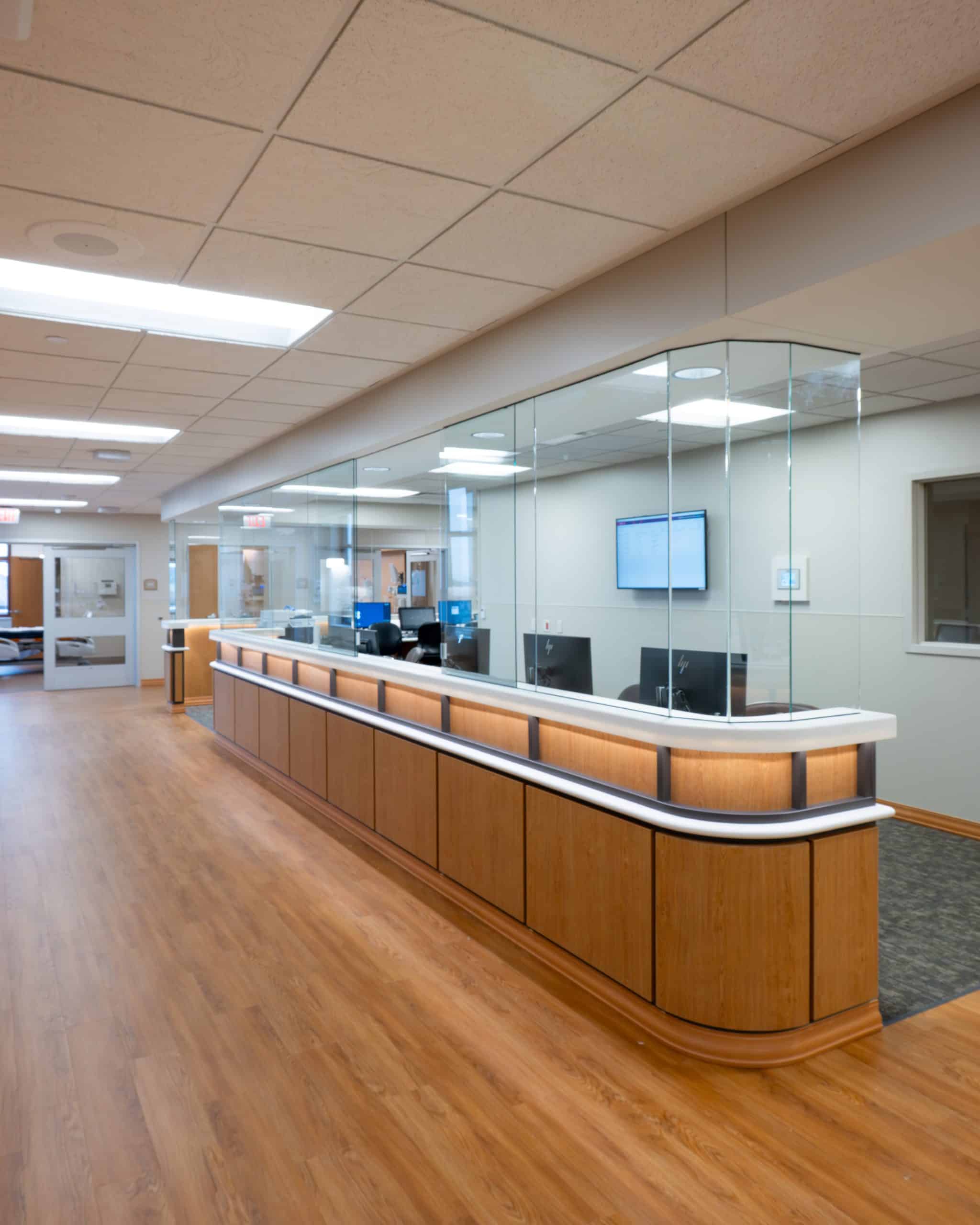 newly built nurses station in inpatient wing